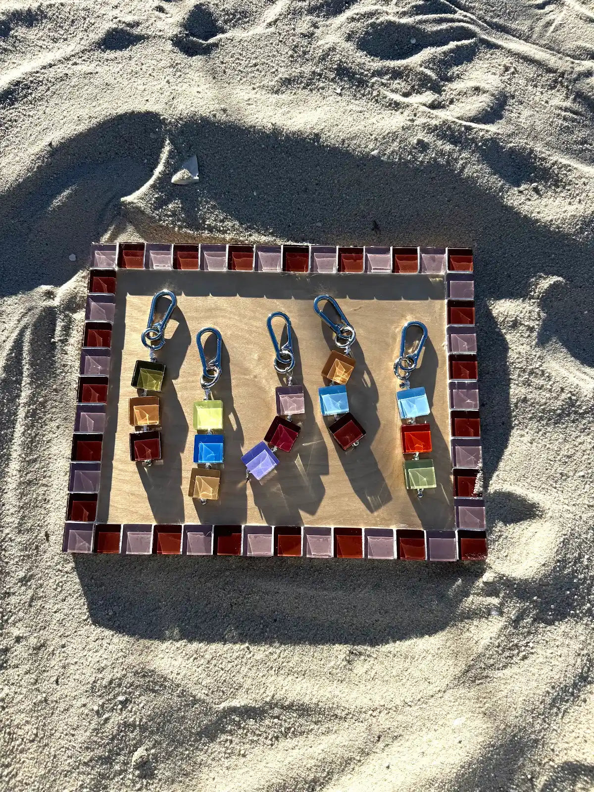 Glass Tile Bag Charm / Keychain