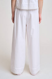 Eyelet Hem Detailed Cotton Pants