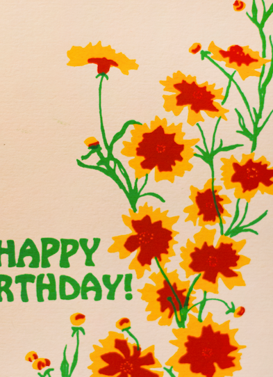 Birthday Coreopsis Flower Card