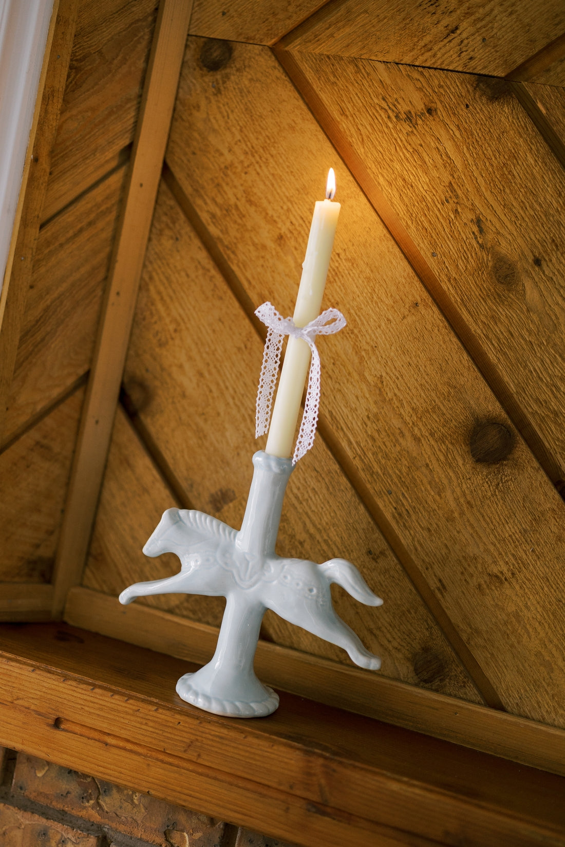 Dala Horse Ceramic Candlestick Holder
