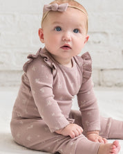 Leza Ribbed Ruffle Long Sleeve Bodysuit