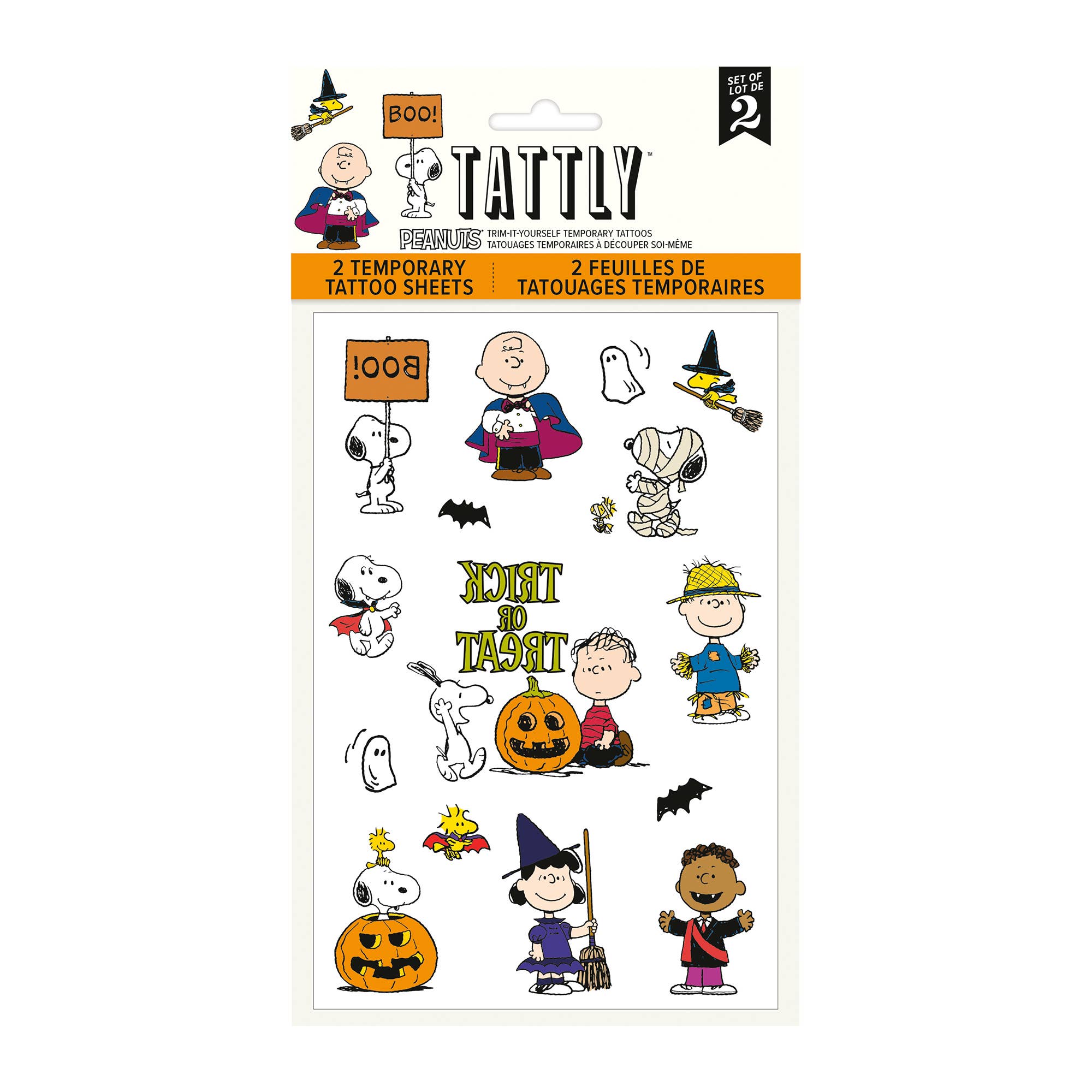Peanuts Halloween Tattoo Sheet