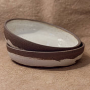 9" Marbled Coupe Bowl - Dark Brown & White