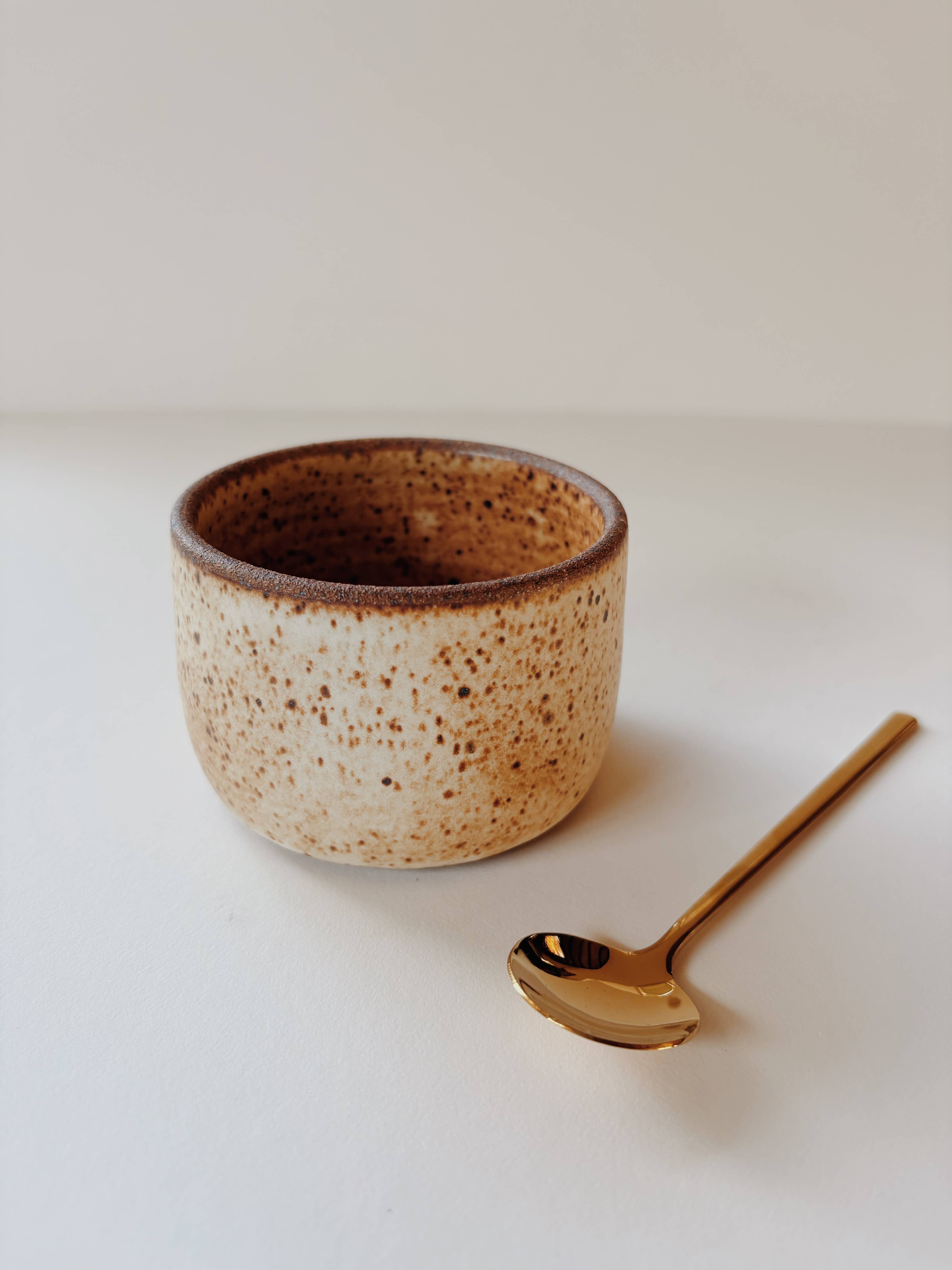 Raw Rim Salt Cup and Spoon