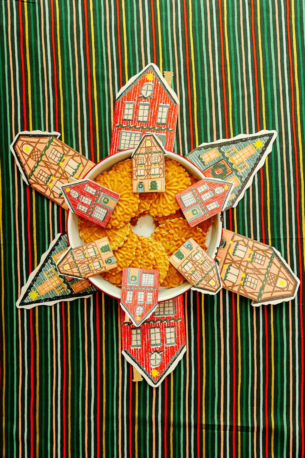 Blue Cottage Die Cut Card