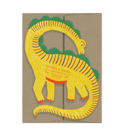 Yellow Dino Die Cut Card
