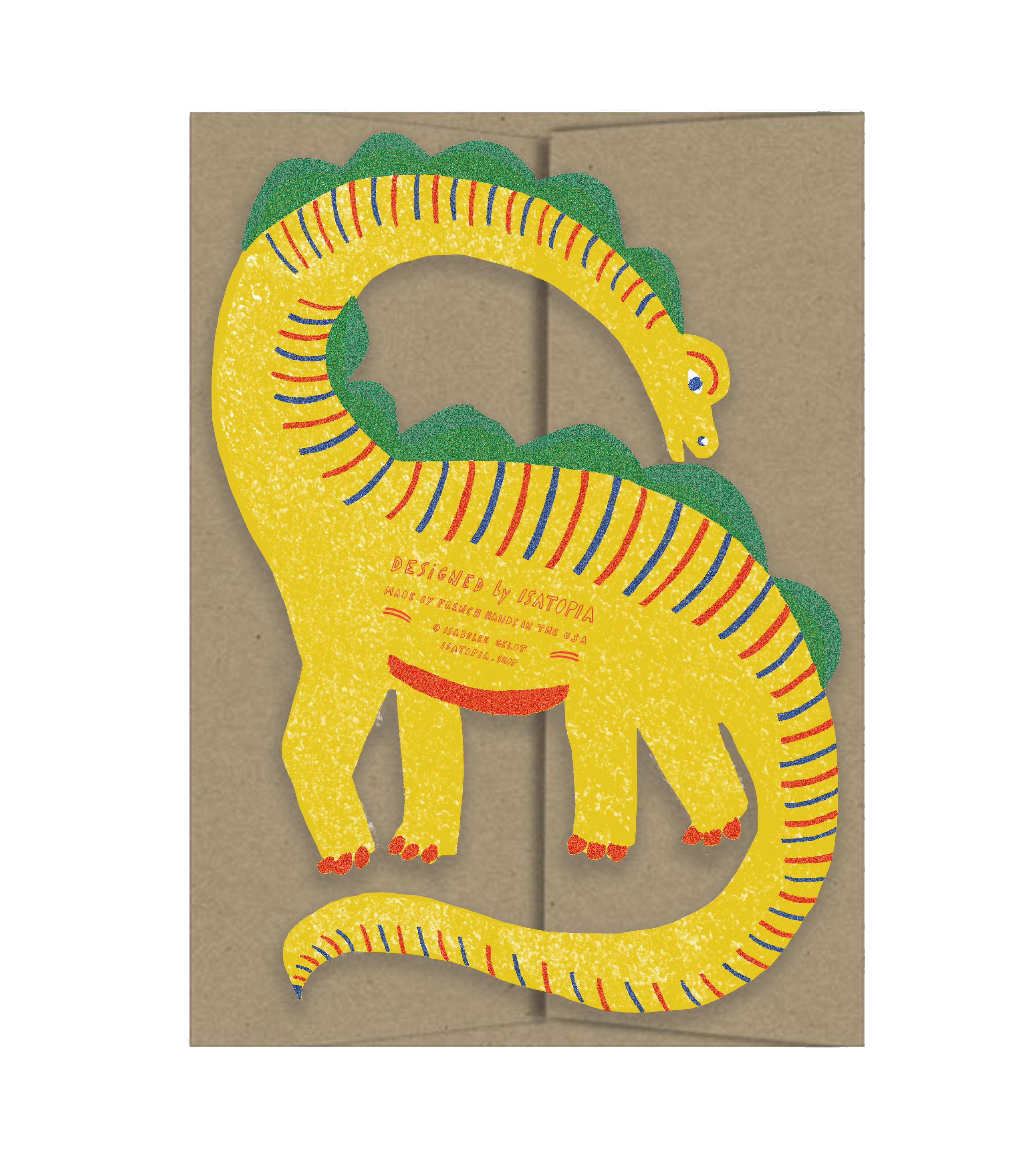 Yellow Dino Die Cut Card