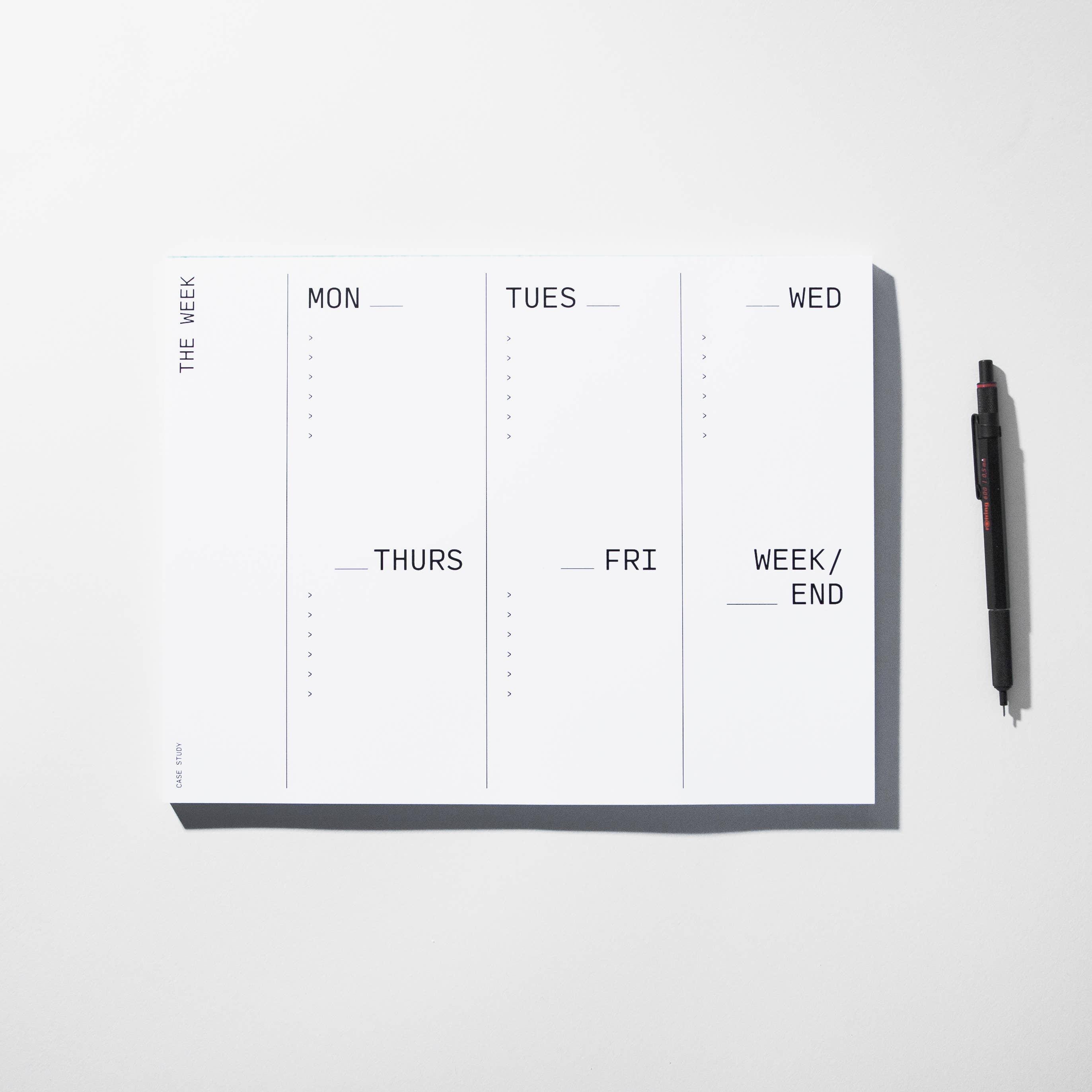 Large Weekly Desk Planner Notepad