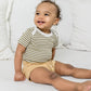 Afton Bodysuit - Greely Stripe - Ivory + Herb