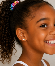 Soccer Ball Enamel Flat Back Kids Earrings