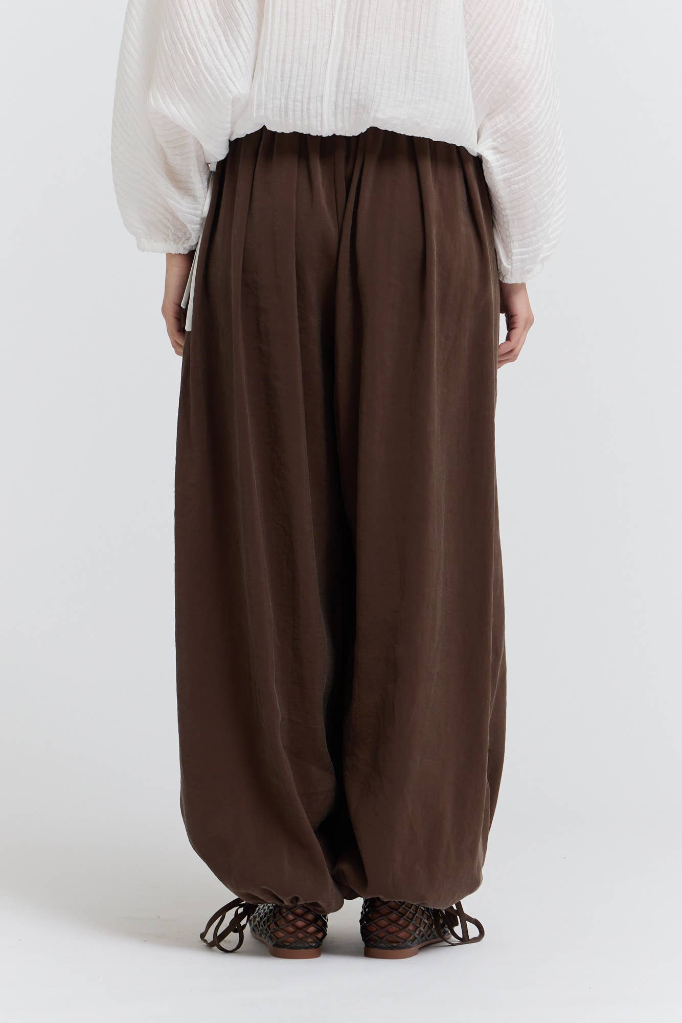 Pleated Waist Balloon Pants