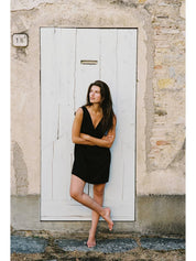 Cupro V Dress - Black