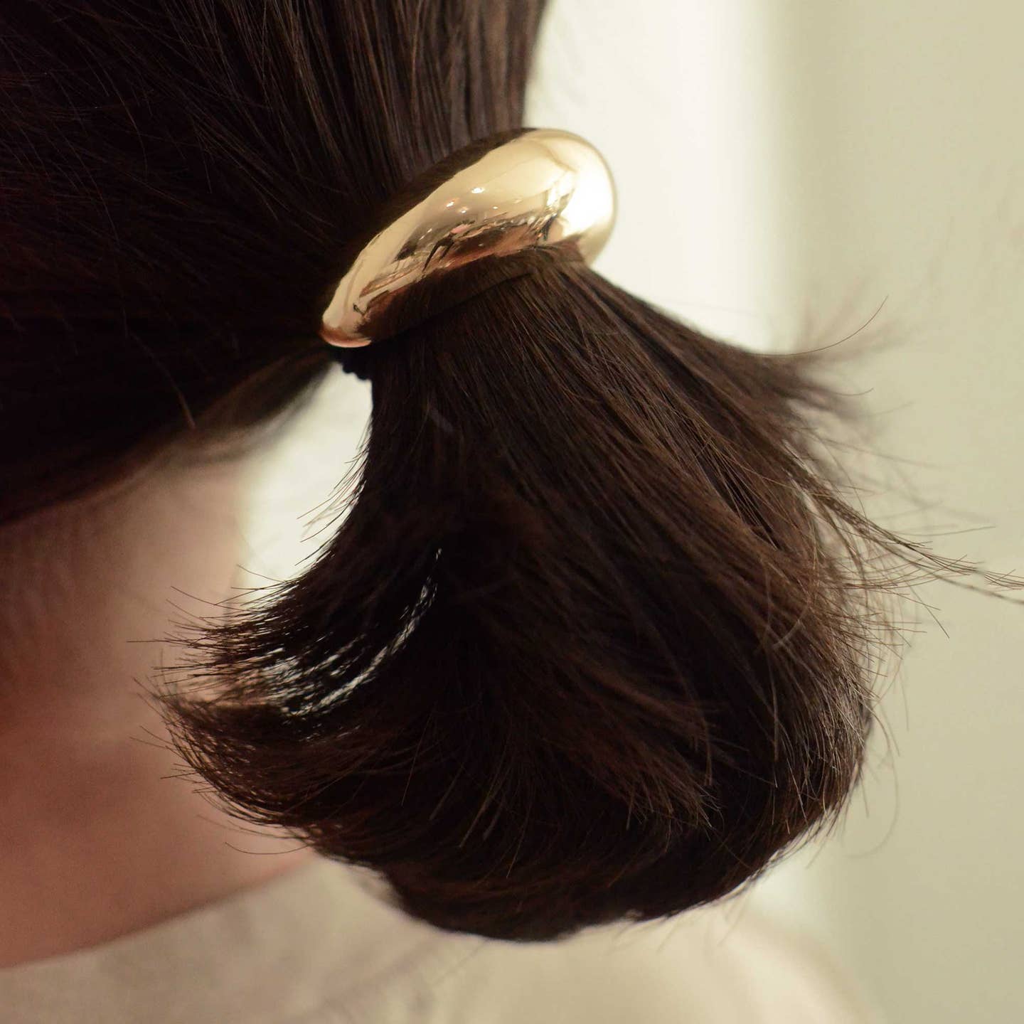 Narrow Crescent Metal Cuff Hair Tie