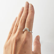 Rainbow Ring - Green Jade, Sterling Silver