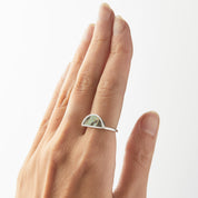 One Half Ring - Blackjack Turquoise, Sterling Silver