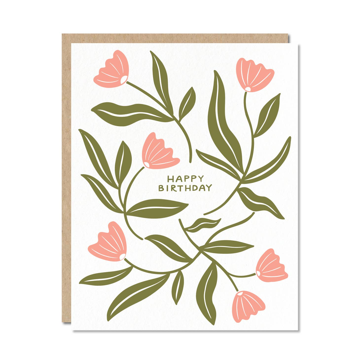Abstract Flowers Birthday Card