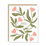 Abstract Flowers Birthday Card