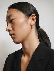 Star Charm Hoops - Sterling Silver