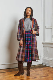 Chelsea Reversible Coat - Mocha Chex x Mosaic Chex