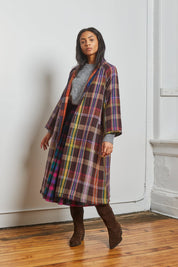 Chelsea Reversible Coat - Mocha Chex x Mosaic Chex