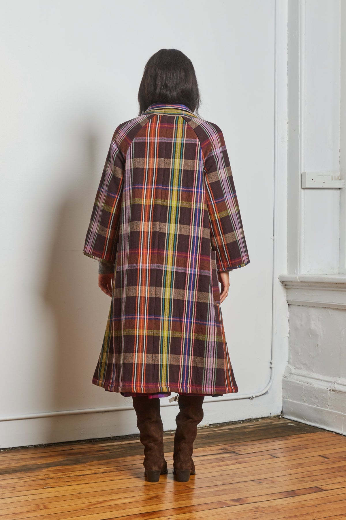 Chelsea Reversible Coat - Mocha Chex x Mosaic Chex