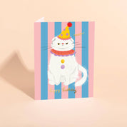 Clowny Cat Birthday Card