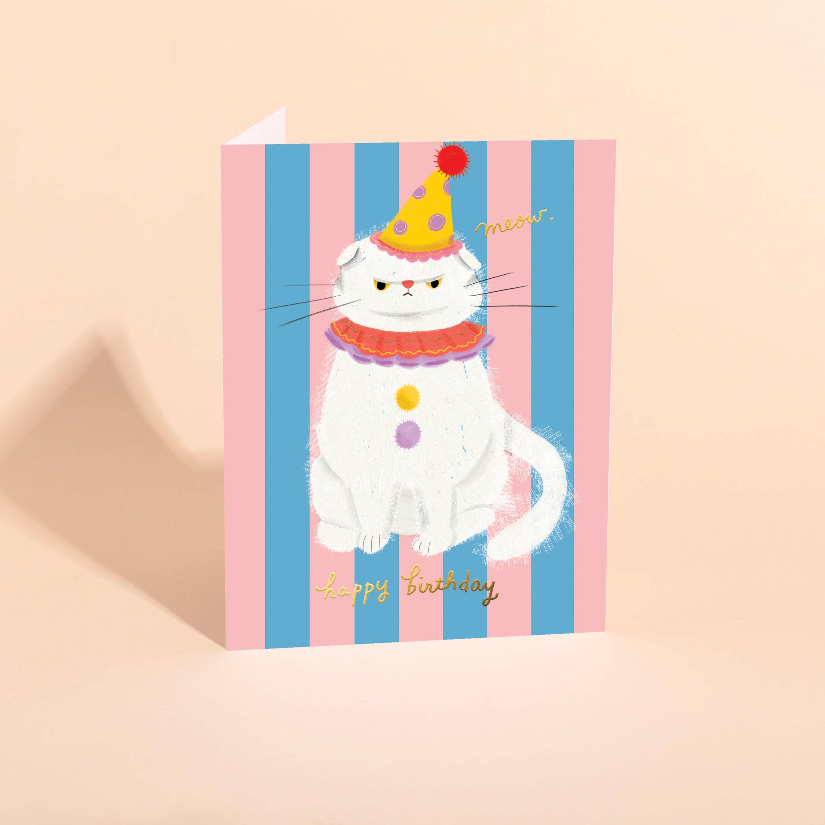 Clowny Cat Birthday Card