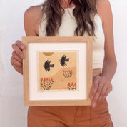 Birds and Barrels Handmade Print