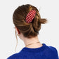 Oval Barrette - Red Plaid