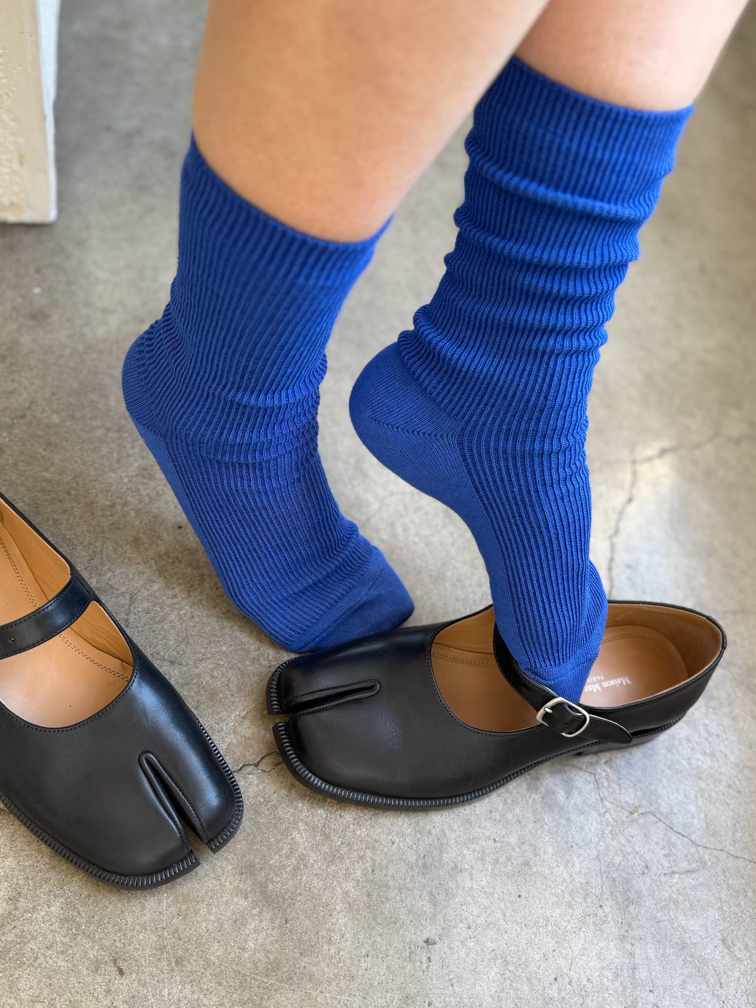Blue Crisp Step Socks