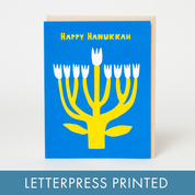 Hanukkah Flower Menorah Card