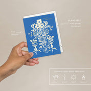 Blue Flower Bouquet Thank You Card