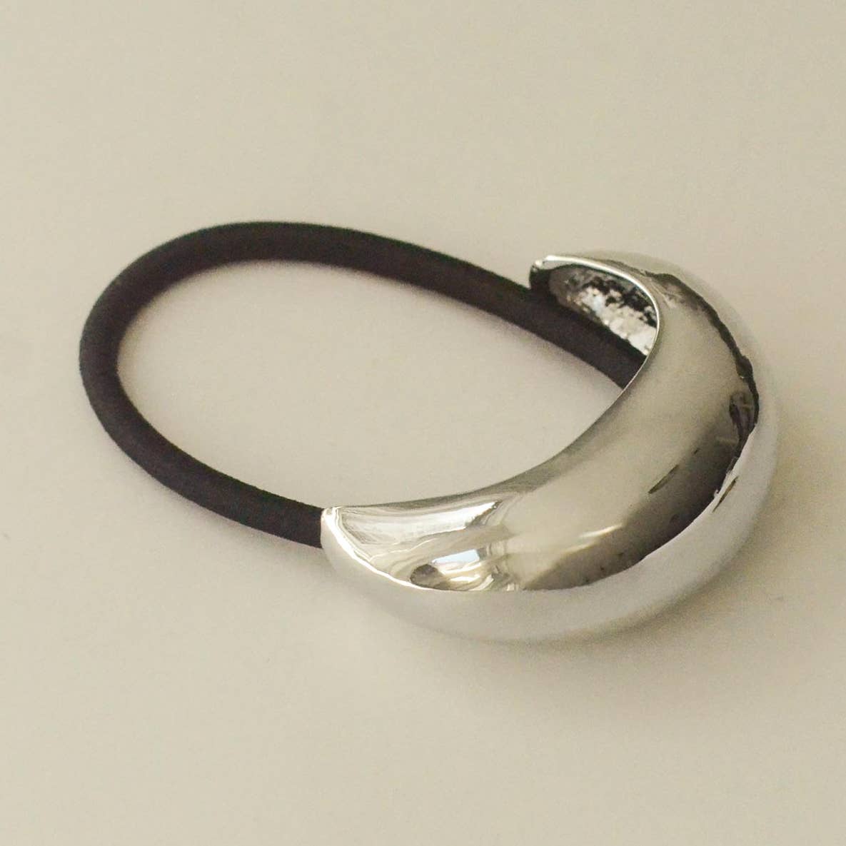 Narrow Crescent Metal Cuff Hair Tie