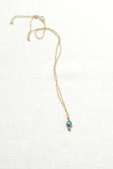Aster Necklace - Yellow Bronze + Gold Fill / Turquoise