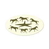 Cream Running Horses! sticker