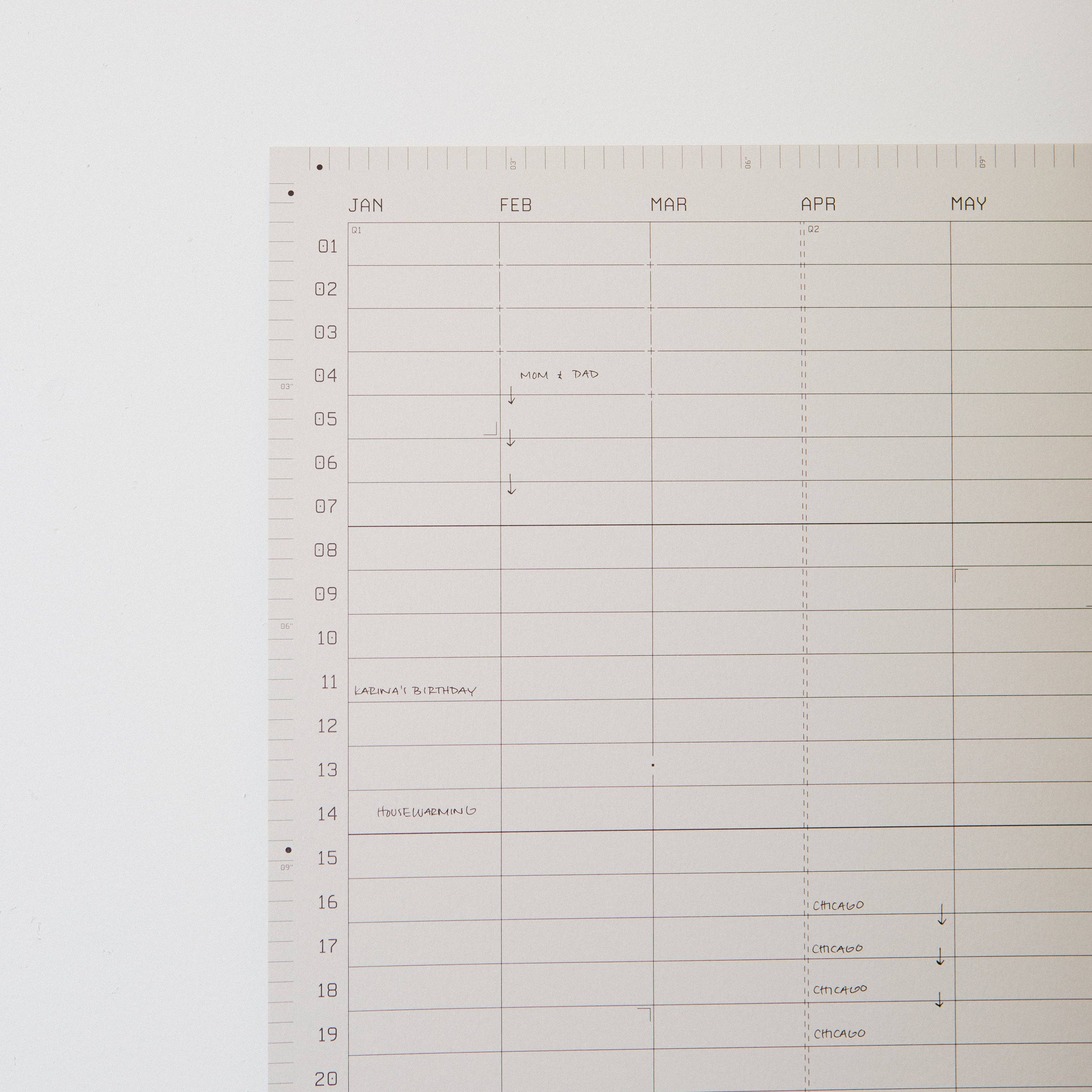 Open Dated 365 Day Wall Calendar