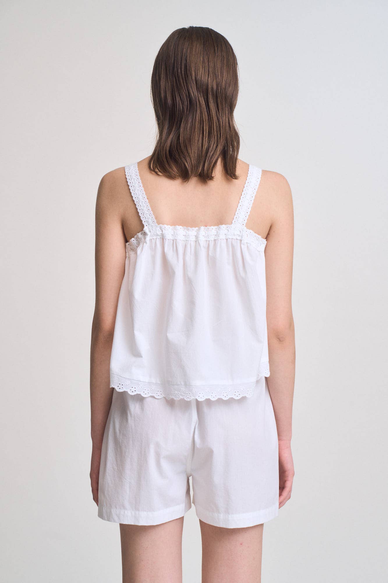 Lace Up Eyelet Trim Tank