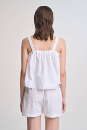 Lace Up Eyelet Trim Tank