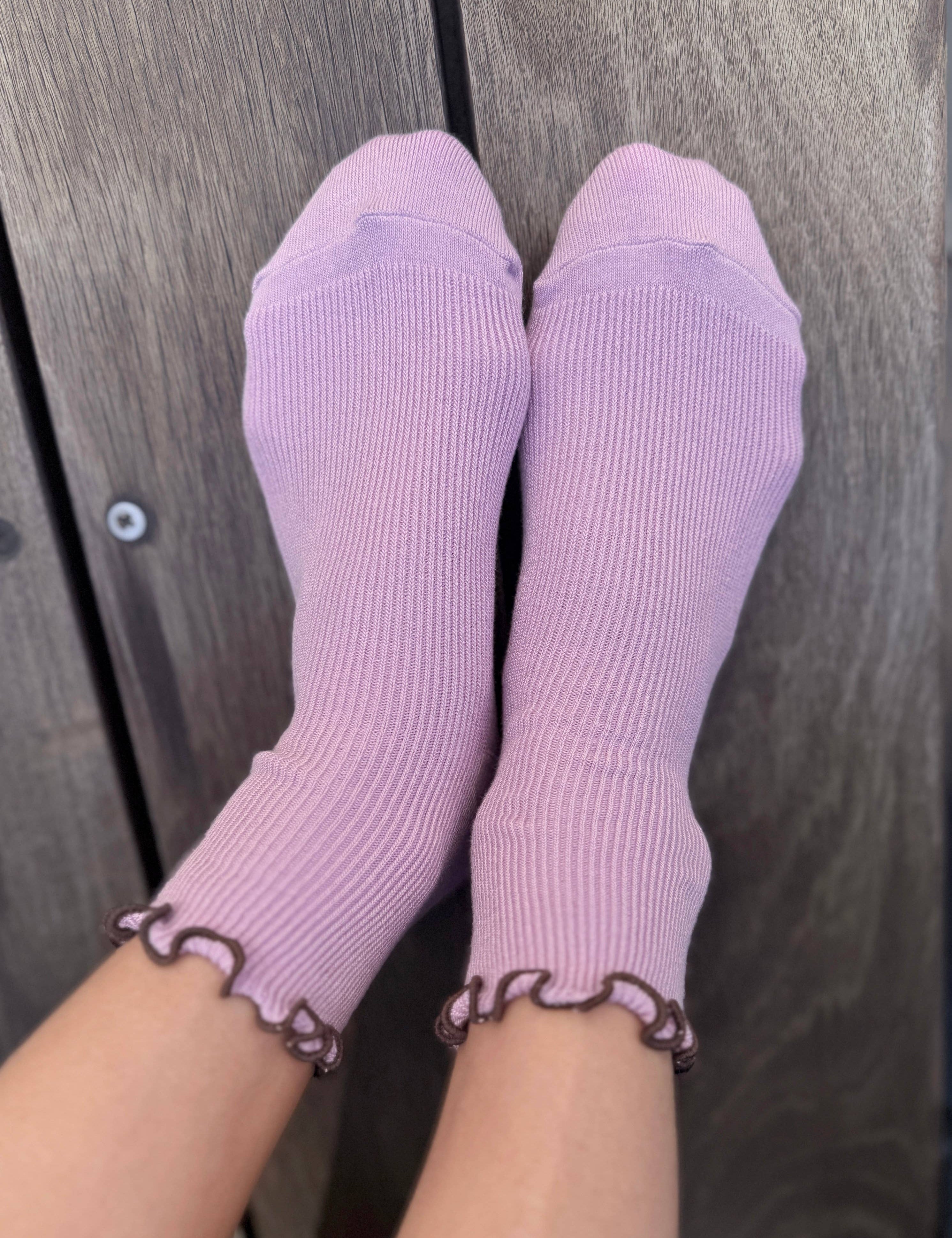 The Petite Ruffled Modal Socks
