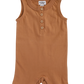 Henley Shorty Romper - Toasted Nut
