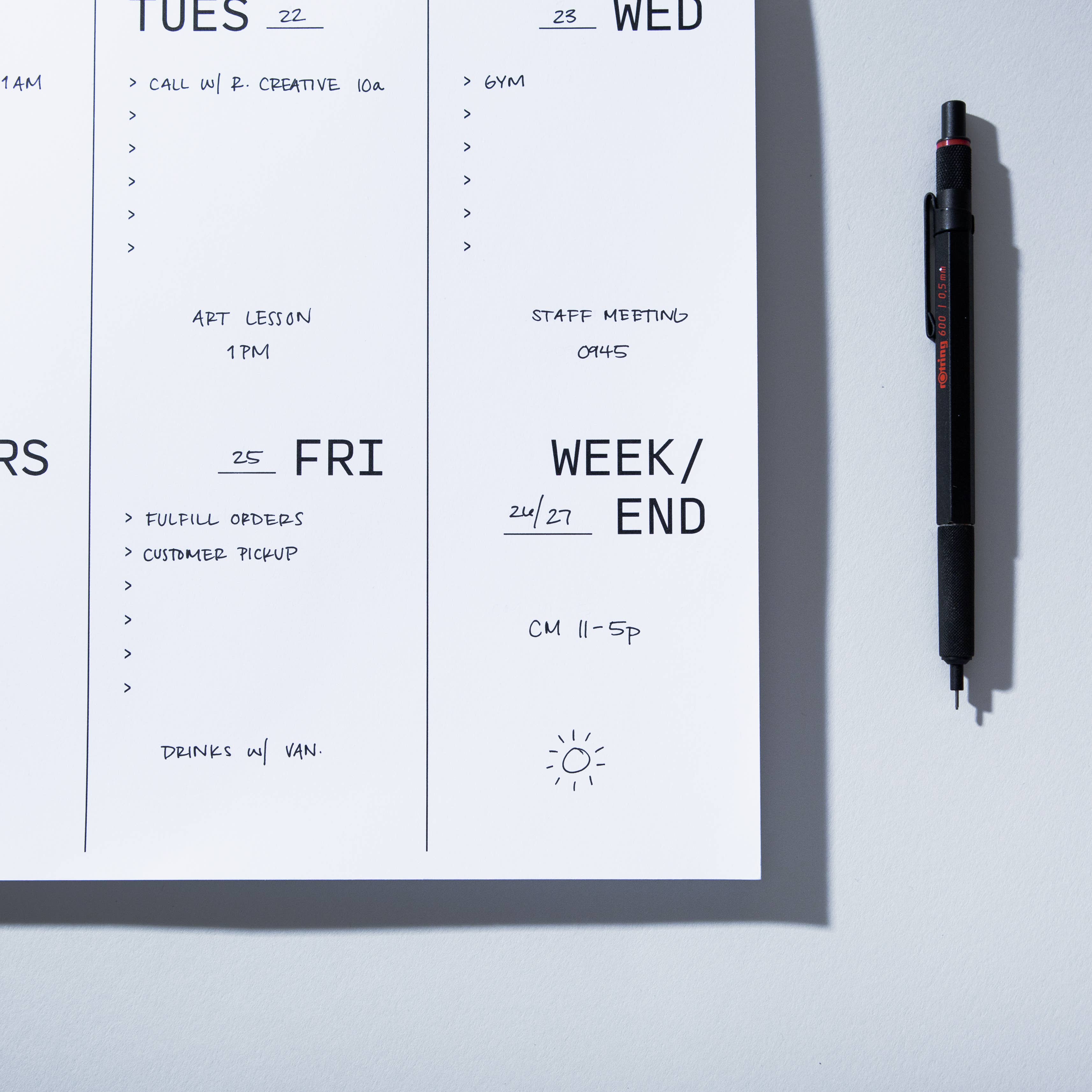 Large Weekly Desk Planner Notepad