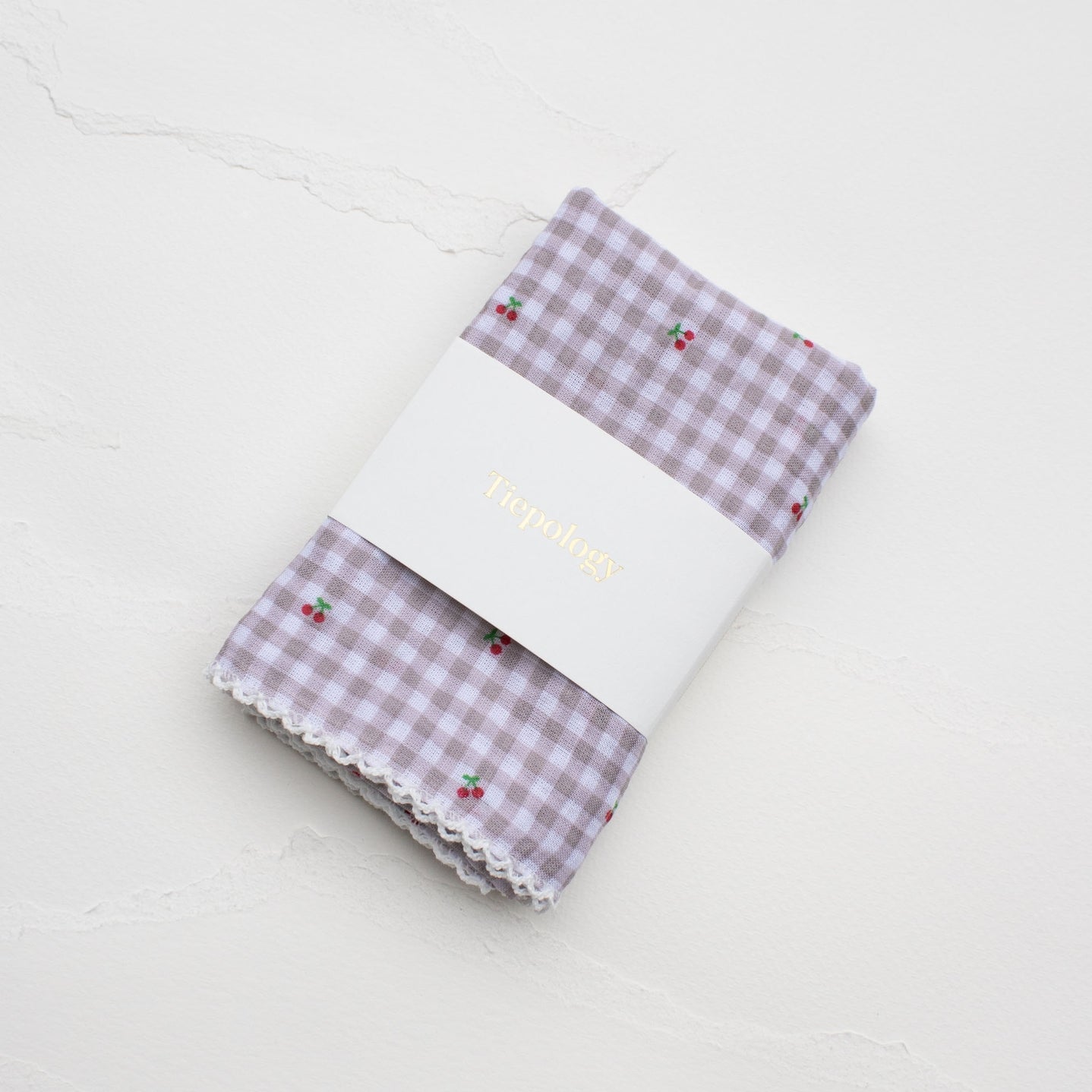 Cottage Mini Checker With Cherry Cotton Scarf