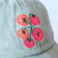Tomato Vine Embroidered Hat - Washed Green