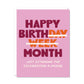 Birth Month Birthday Card