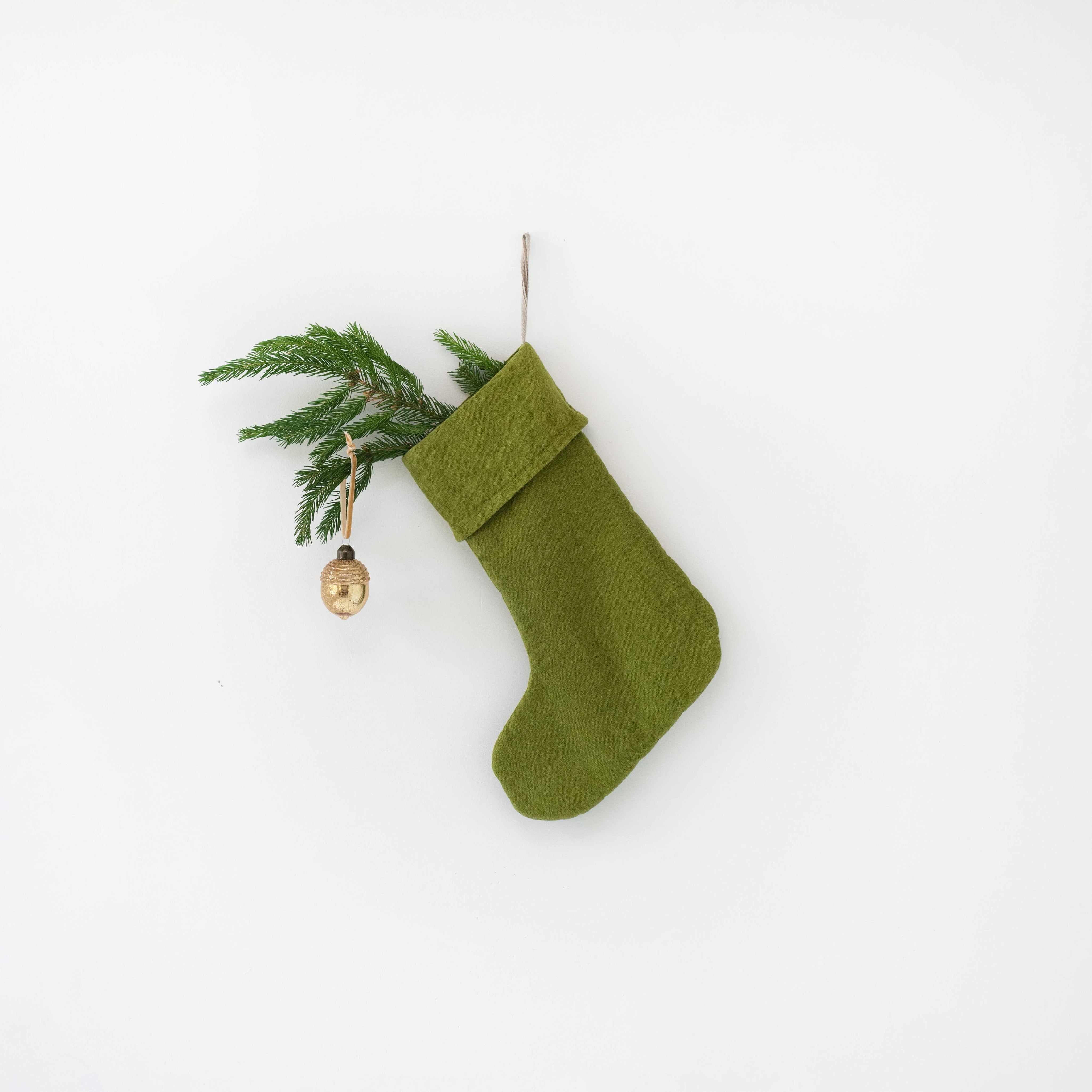 Linen Christmas Stocking