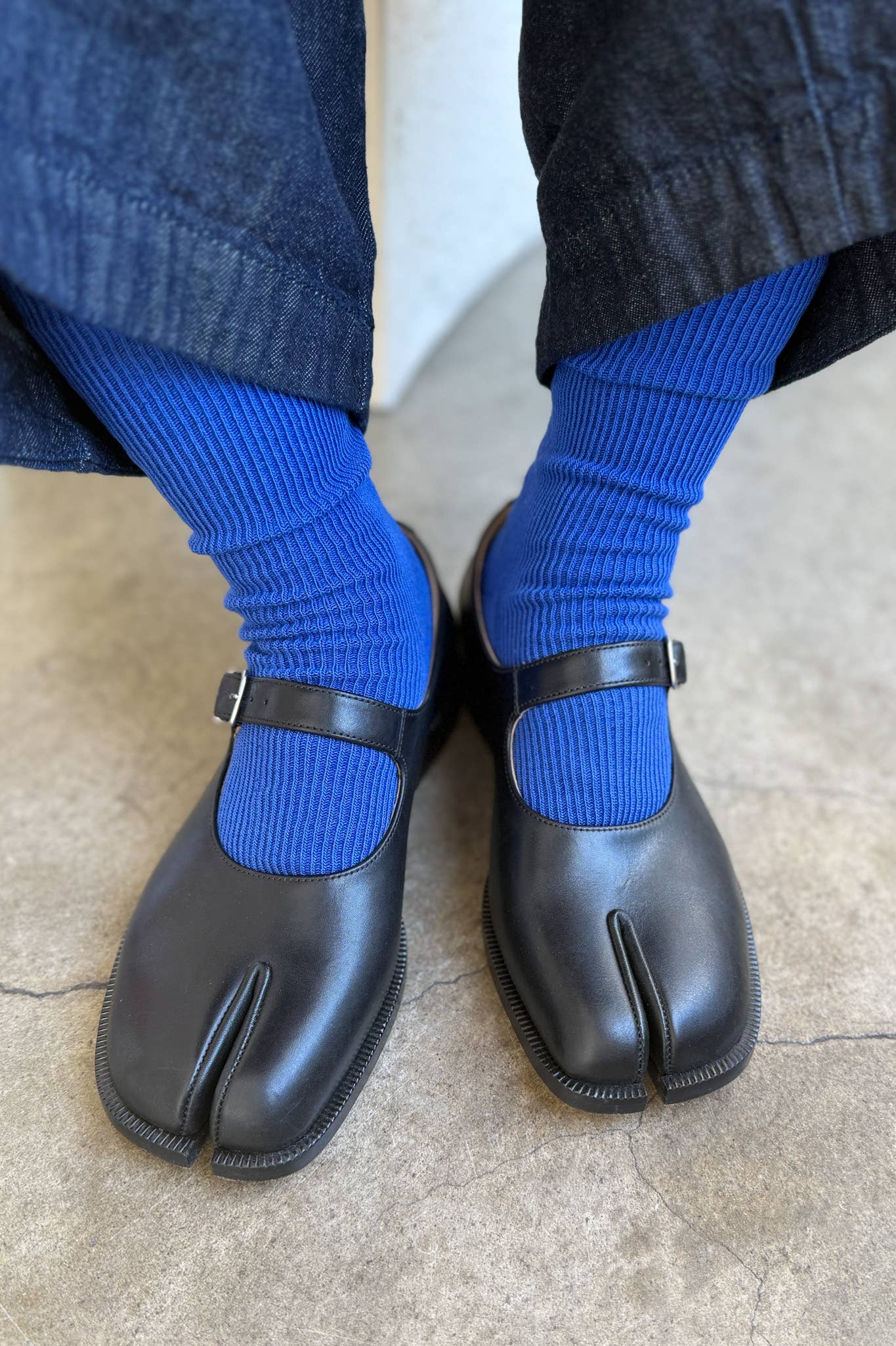Blue Crisp Step Socks