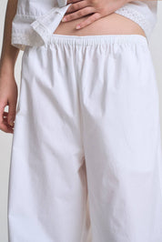 Eyelet Hem Detailed Cotton Pants