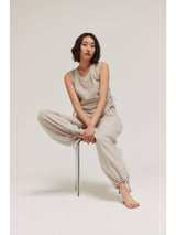 Natural Pleated Waist Balloon Pants