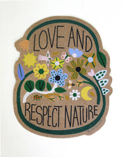 Love and Respect Nature Kraft Sticker