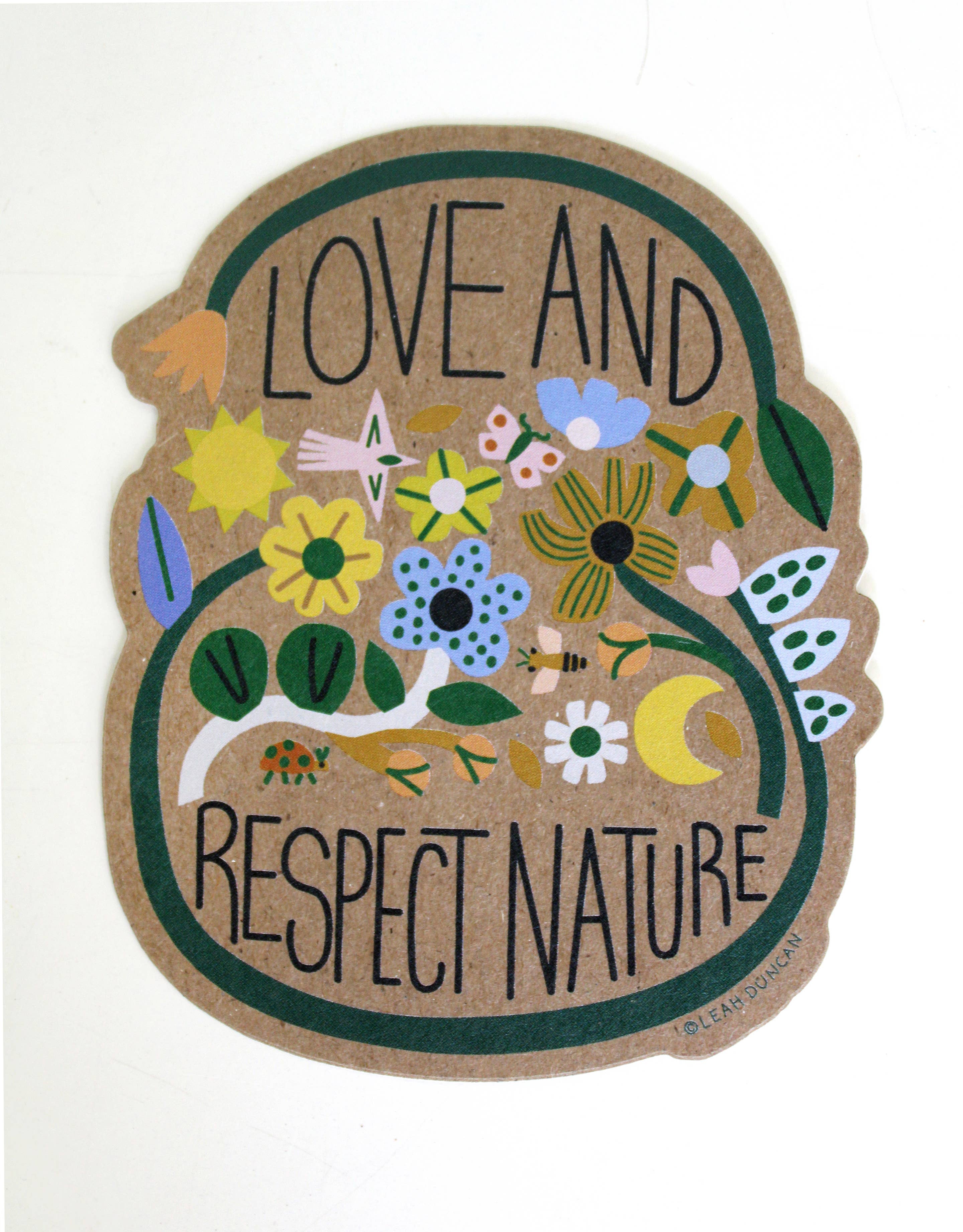 Love and Respect Nature Kraft Sticker